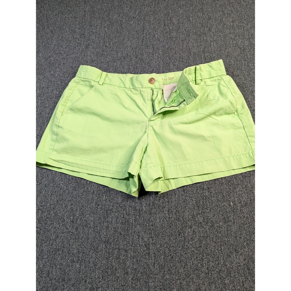 Gap Sunkissed Shorts Womens 10 Lime Green Khakis Chino Cotton‎ Twill Mid Rise 3"